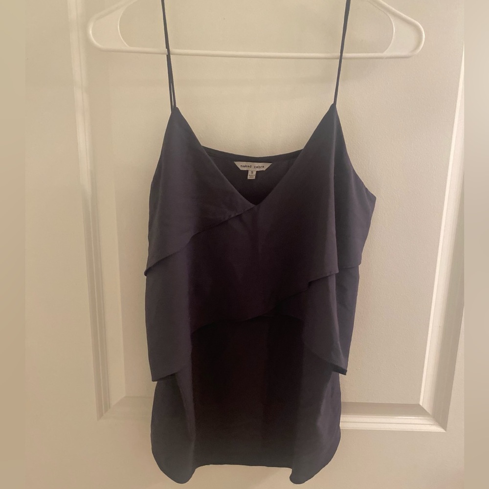 Naked Zebra Ruffled Gray Tank - Picture 3 of 3
